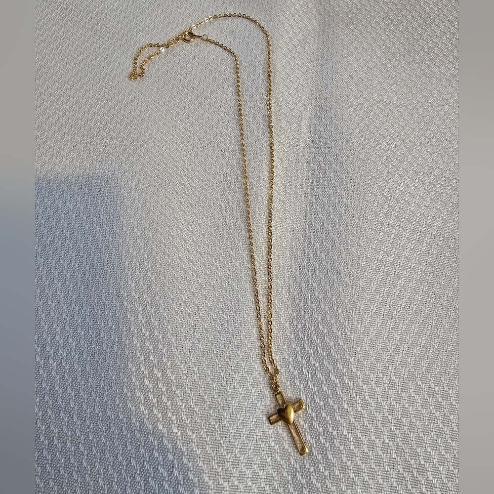 Gold Cross Necklace - Picture 2 of 2